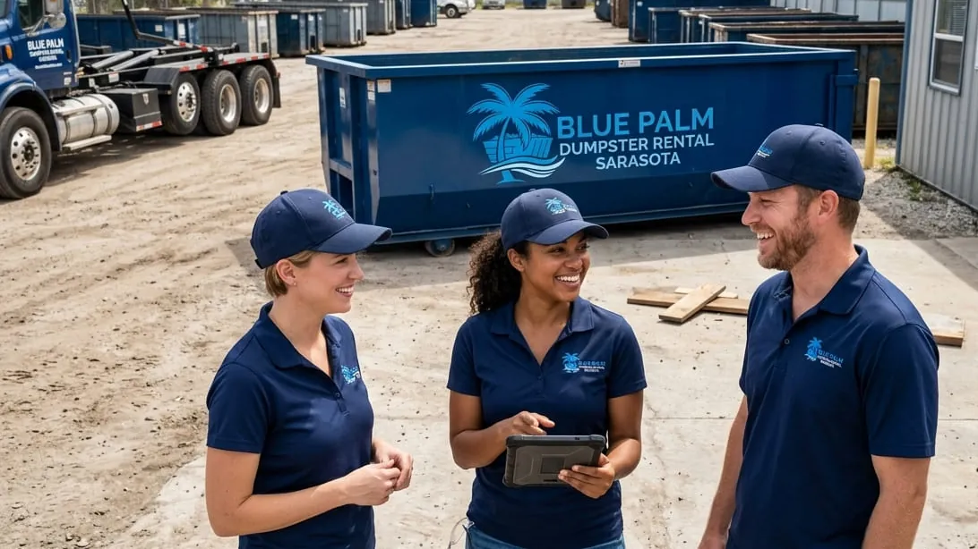 Home cleanout checklist for Sarasota, Florida — container being loaded during a whole-house declutter